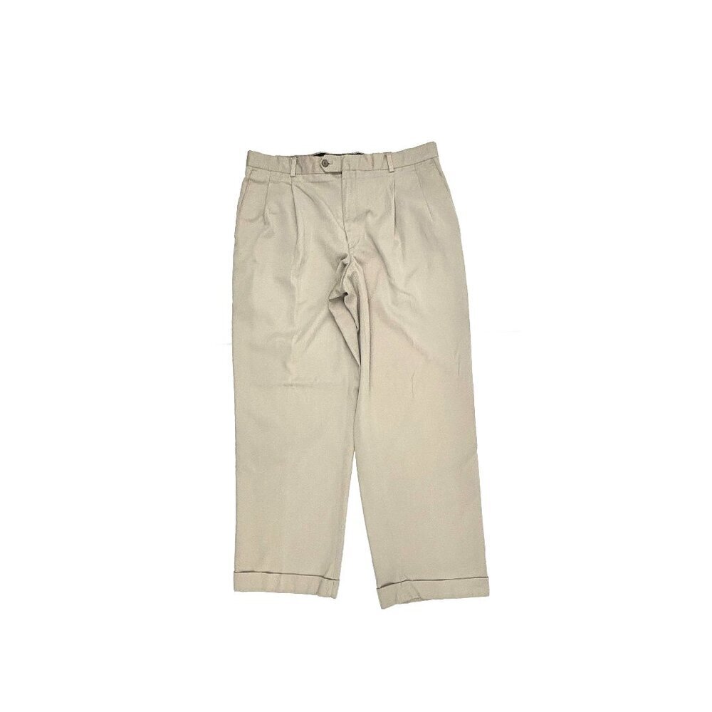 Stafford Classic fit Pleated Men's size 36x29 Beige Tan Chino‎ Pants